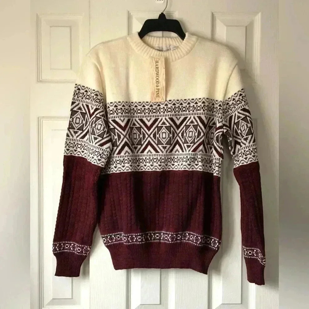 Hardwood & pine NWT Fair Isle Pullover Sweater size Large